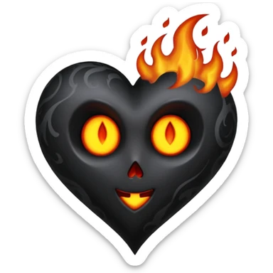 gothic heart with a dark flame sticker