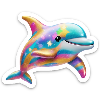 Lisa frank glitter dolphin sticker