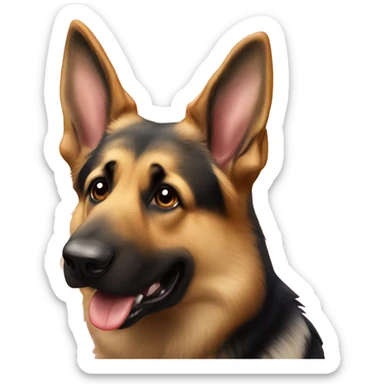 German Shepherd with tongue out  sticker