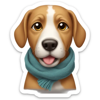 Dog with scarf sticker