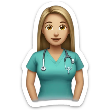 Surgical tech female with long hair sticker