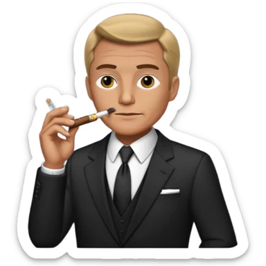 a spy smoking a cigar sticker
