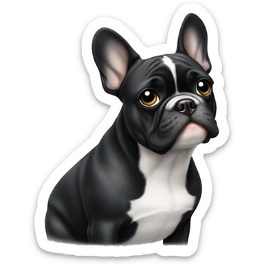 black and white frenchie  sticker