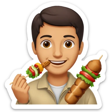 lebanese person eating kebab sticker