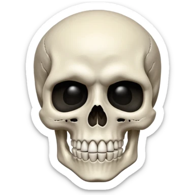 Skeleton head making a bruh face sticker