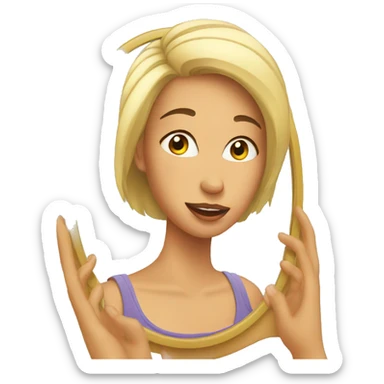 woman looking in the mirror sticker