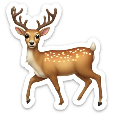 santa deer sticker