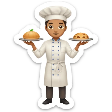High resolution of   realistic full body chef distorted , no extra hybrid sticker