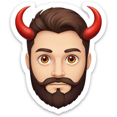 Brown eyes gay Satan with beard sticker