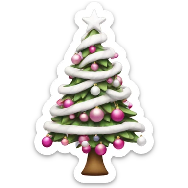 Christmas tree with pink and white decoration  sticker