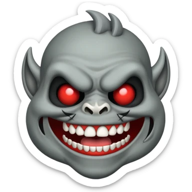 skull face troll emojie sticker
