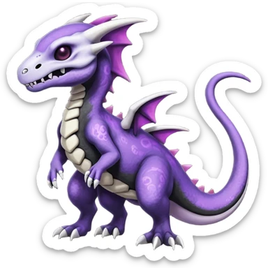 Nebulae Gothic Spooky Salandit-Cubone-Duskull-Noibat-Fakémon-hybrid-creature (full body)  sticker