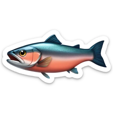 salmon fish with superhero cape sticker
