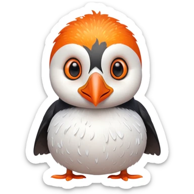 cute puffin covered in sugar sticker