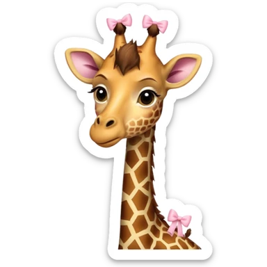 giraffe with light pink bows sticker