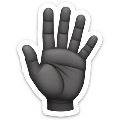 Left hand palm waving with middle, ring and pinky fingers together. The pointer fingers and thumb  are separate sticker