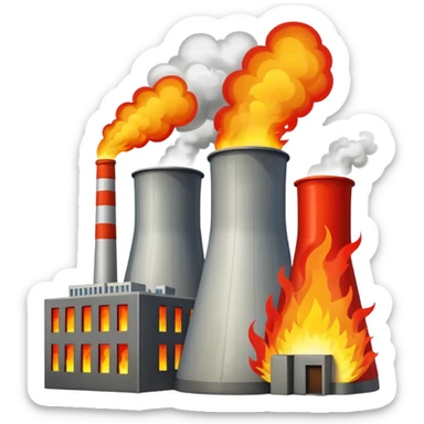 The nuclear power plant was blown up and is on fire. sticker