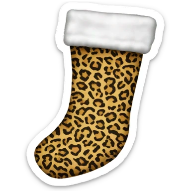 Leopard print Christmas stocking with bow sticker
