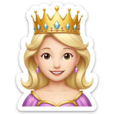 Princesa hada con corona con la palabra Queen sticker