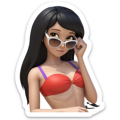 girl in bikini with umbrella sticker