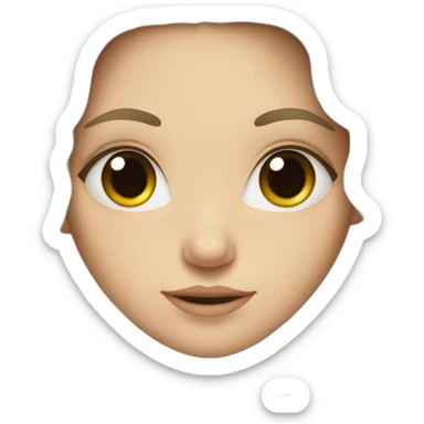 White girl with frizzy long black hair sticker