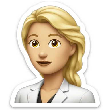 Blonde surfy female lawyer with perfect side profile sticker