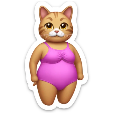 cat wearing a bathing suit  sticker