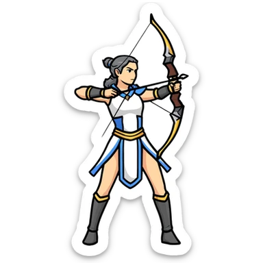 Archer Queen from Clash of Clans, full body, battle stance sticker