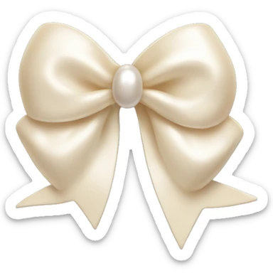 creme bow with pearl sticker