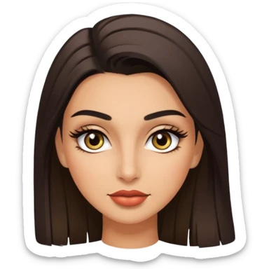 Long lashes brows in fleek hot lady sticker