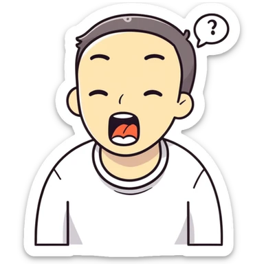 man choking himself jokingly  sticker