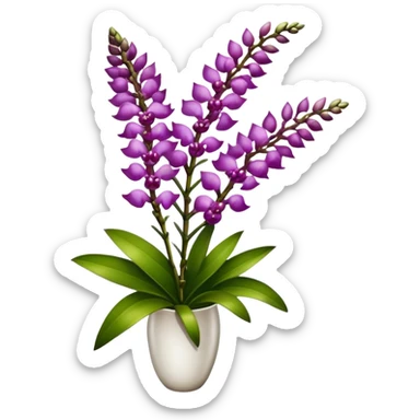 super big bouquet Rhynchostylis Orchid, stem, leaf sticker