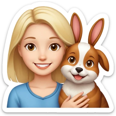 girl with pets sticker
