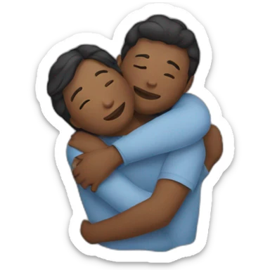 two people cuddling sticker