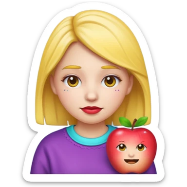 girl emoji , apple style , ugly outfit sticker