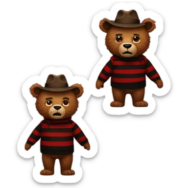 freddy krueger as a grizzly sticker