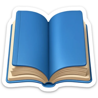Opened book blue sticker