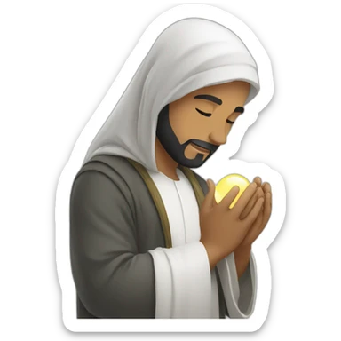 Muslim man Placing his hope in Allah. sticker