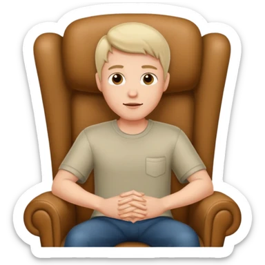 Guy in a chair asking sticker