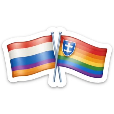 A slovak flag combined with a gay flag sticker