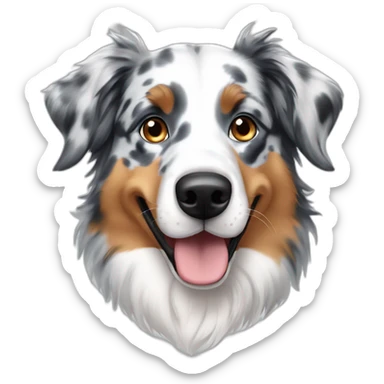 dog australian shepard blue merle sticker
