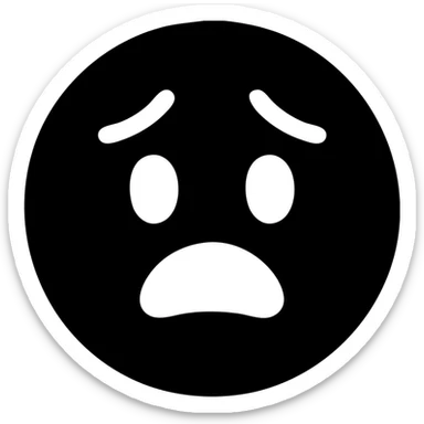 darkened yellow emoji face showing despair, icon style sticker