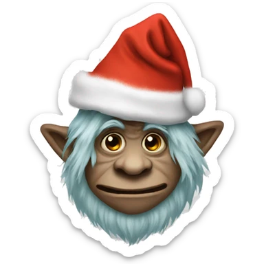 Troll wearing a Xmas hat sticker