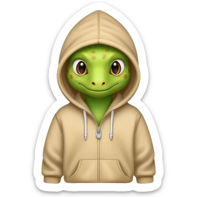 Gecko wearing hoodie sticker