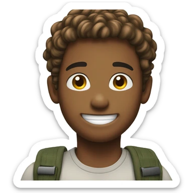 smiling hair boys in outdoor setting sticker