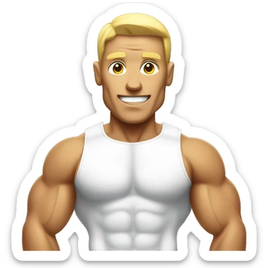 White bodybuilder  sticker