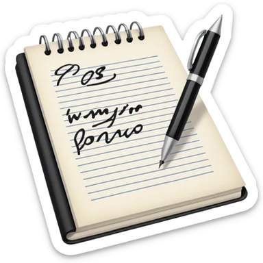 a paper manuscript that is a screenplay with a ballpoint pen sticker