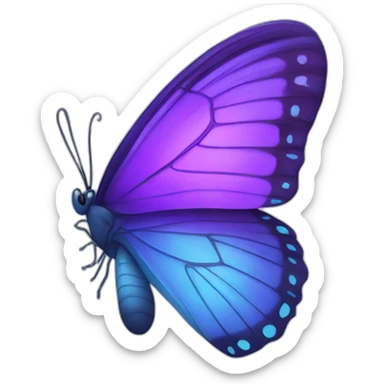 Blue and purple butterfly sticker
