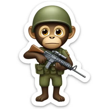 Monkey as a soldier sticker