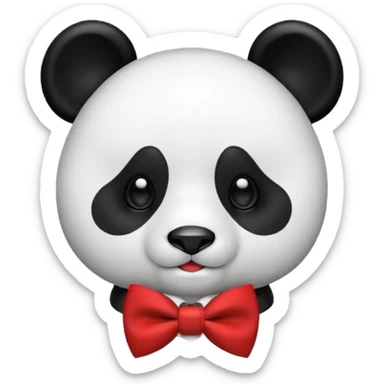 panda face wearing a bow tie sticker